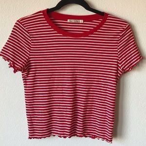 Red stripe crop top